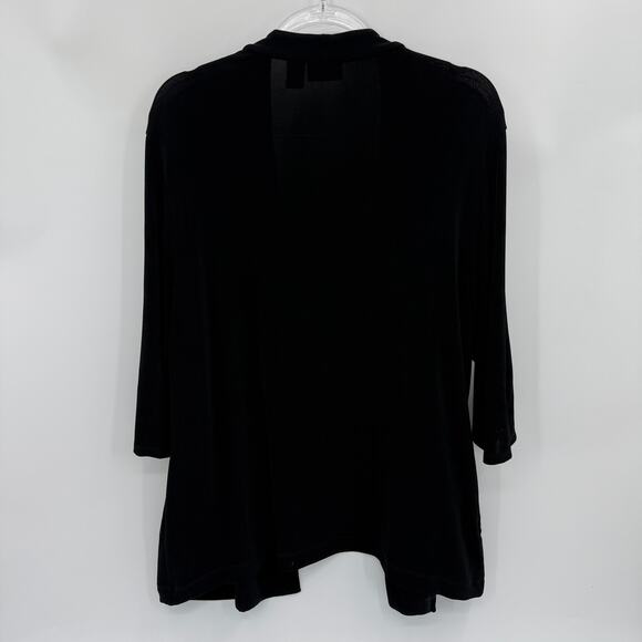 CHICO'S Traveler Open Cardigan Size 3 / US XL Slinky Wrinkle Free Short Sleeve - Picture 3 of 8